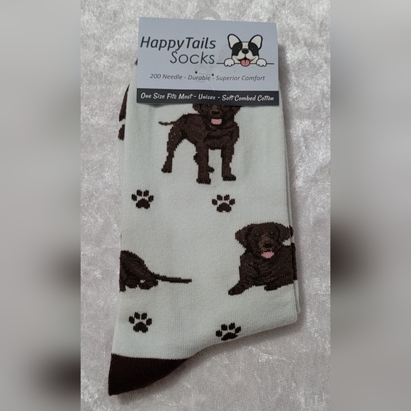 Dog Patterned Socks - Brown and Black - Picture 4 of 4
